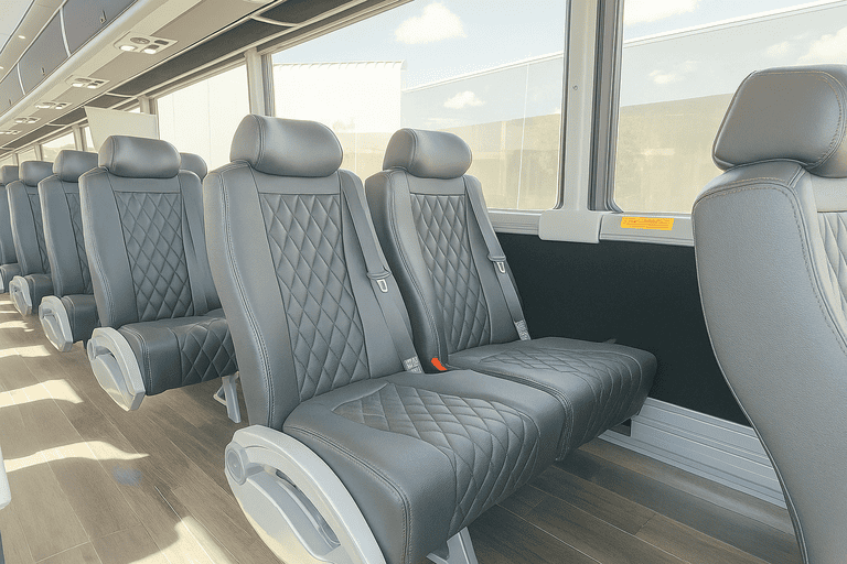 interior of Coach Bus Albuquerque charter bus