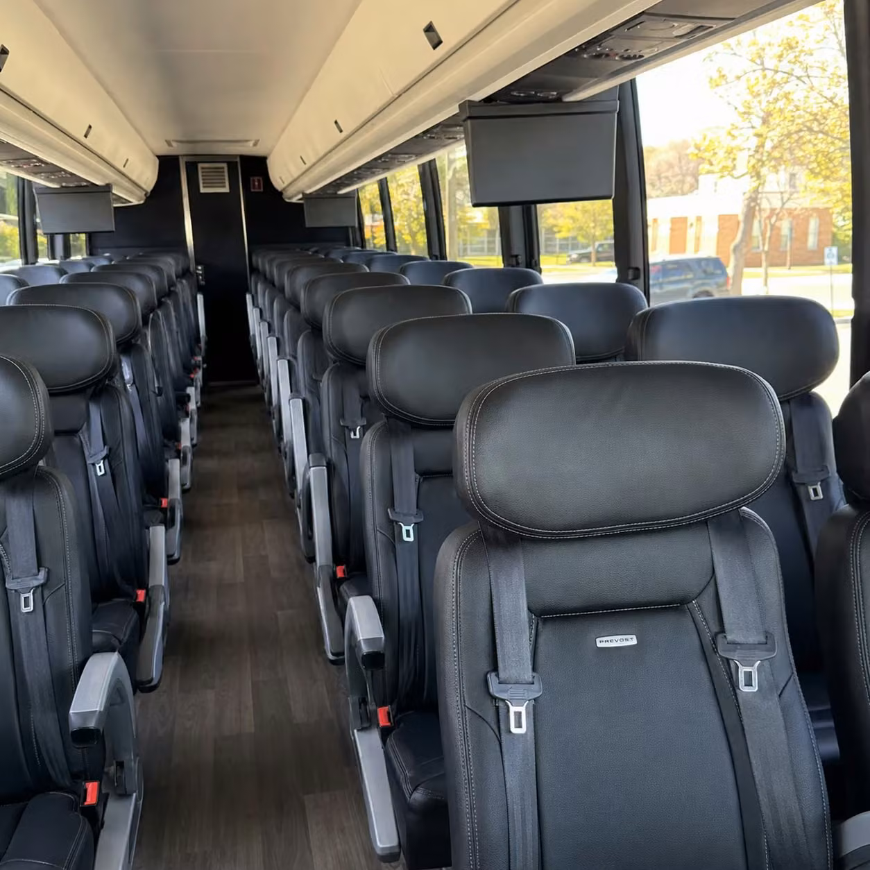 56 passenger charter bus interior